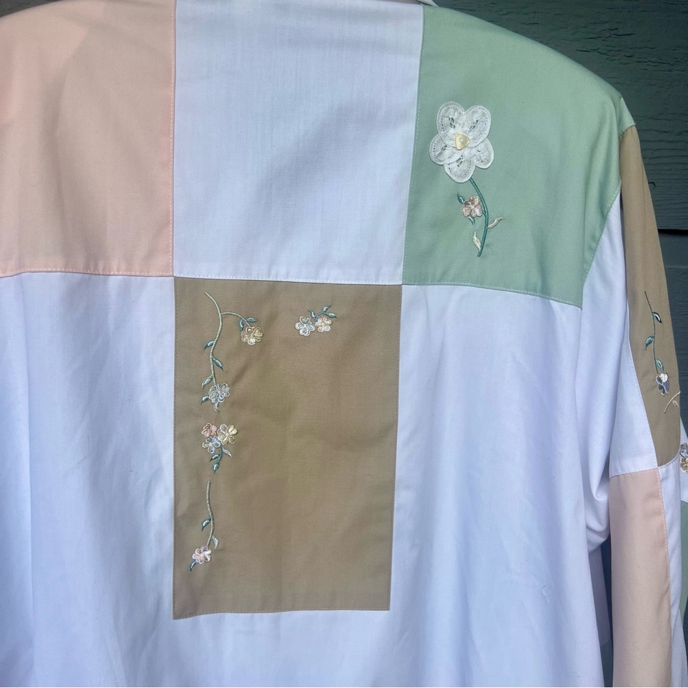 VINTAGE 90’S KORET FRANCISCA PASTEL FLORAL COLORBLOCK JACKET SIZE L NEW - Picture 6 of 14